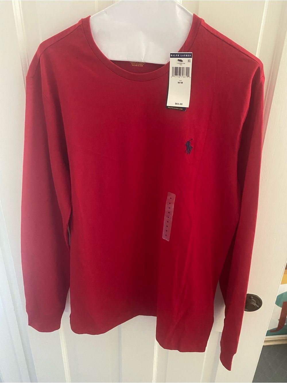 Ralph Lauren Men’s Red Long-Sleeve Crewneck Shirt